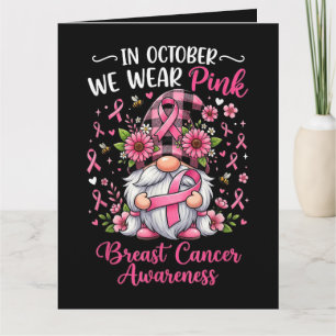 in October We Wear Pink Breast Cancer Awareness Thank You Card