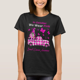 In October We Wear Pink Breast Cancer Gnomes T-Shirt