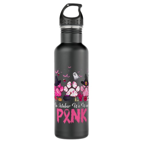 in october we wear pink breast cancer halloween do stainless steel water bottle