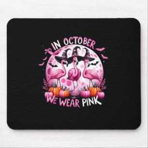 In October We Wear Pink Breast Cancer Halloween Mouse Pad
