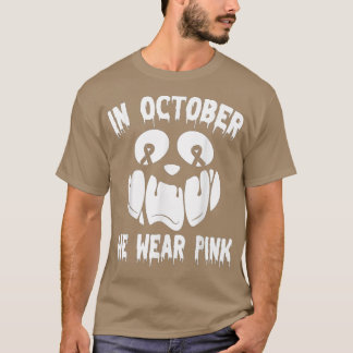 In October We Wear Pink Breast Cancer Jackolantern T-Shirt