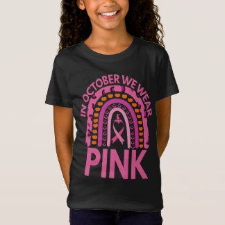 In October We Wear Pink Breast Cancer Leopard Gift T-Shirt