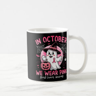 In October We Wear Pink Breast Cancer Shirts Women Coffee Mug