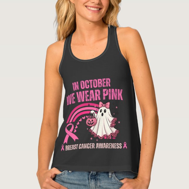 In October We Wear Pink Breast Cancer Tank Top (Front)