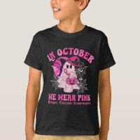 In October We Wear Pink Breast Cancer Women Ghost 