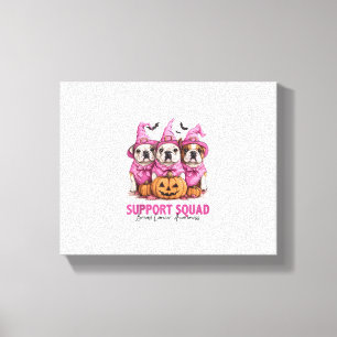 In October We Wear Pink Bulldog Halloween Breast C Canvas Print