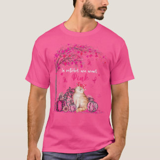 In October We Wear Pink Cute Cat Breast Cancer Awa T-Shirt