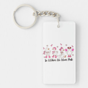 In October We Wear Pink Duck Design 🎀🦆💗 Keychain