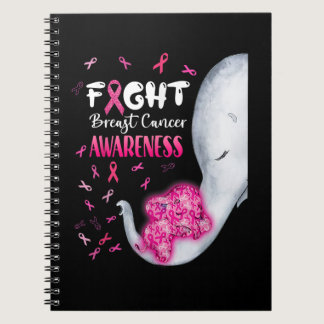 In October We Wear Pink Elephant Breast Cancer Mon Notebook