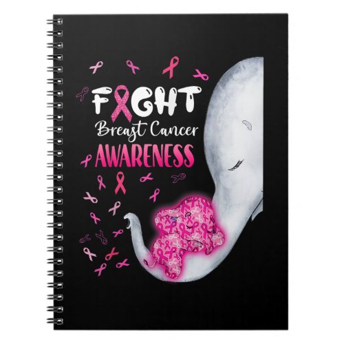 In October We Wear Pink Elephant Breast Cancer Mon Notebook