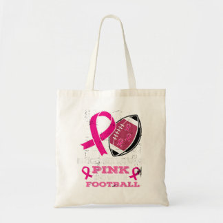 In October We Wear Pink Football Breast Cancer Awa Tote Bag