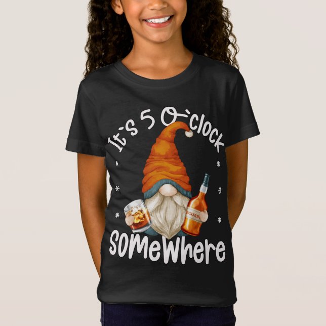 In October We Wear Pink Gnome Breast Cancer Awaren T-Shirt (Front)