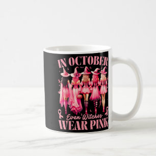 In October We Wear Pink Halloween Breast Cancer Aw Coffee Mug