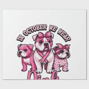In October We Wear Pink � Halloween Cute Dogs Brea Wrapping Paper