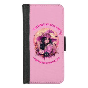 In October We Wear Pink Halloween Witch iPhone 8/7 Wallet Case
