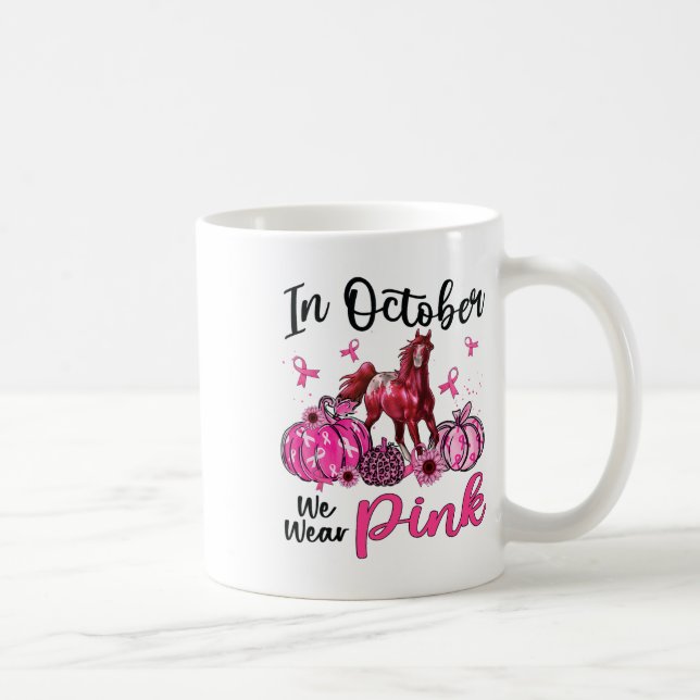 In October We Wear Pink Horse Pumpkin Leopard Brea Coffee Mug (Right)
