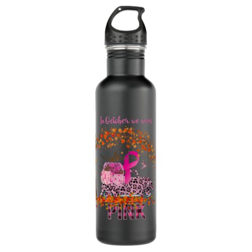 in october we wear pink hummingbirdpumpkinstruck l stainless steel water bottle