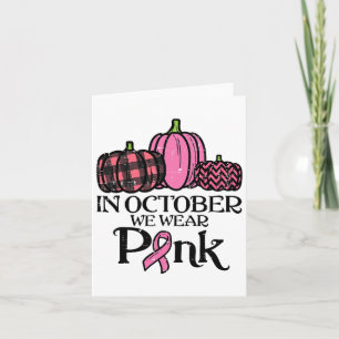 In October We Wear Pink Leopard Breast Cancer Awar Card