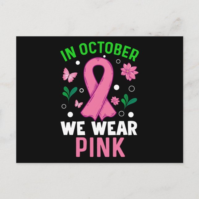 In October We Wear Pink Postcard (Front)