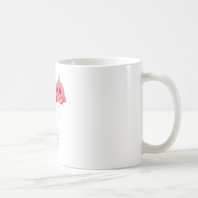 In October We Wear Pink Pumpkin Breast Cancer Coffee Mug (Right)