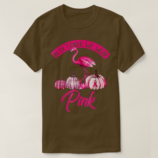 In October We Wear Pink Pumpkin Breast Cancer Hall T-Shirt (Design Front)