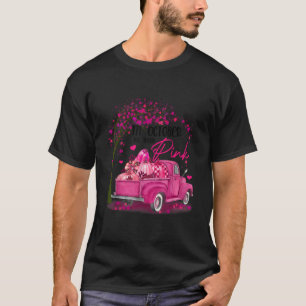 In October We Wear Pink Pumpkin Car Breast Cancer  T-Shirt