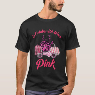 In October We Wear Pink Pumpkin Leopard Print Brea T-Shirt