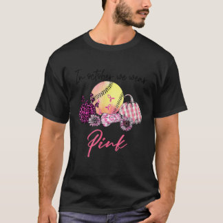 In October We Wear Pink Pumpkin Softball Breast Ca T-Shirt