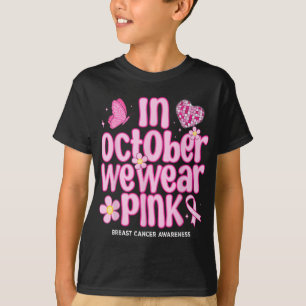 In October We Wear Pink Retro Disco Breast Cancer T-Shirt