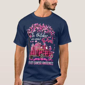 In October We Wear Pink Ribbon Truck Leopard Breas T-Shirt