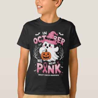 In October We Wear Pink Shirt Ghost Breast Cancer