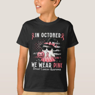 In October We Wear Pink Shirt Ghost Breast Cancer 