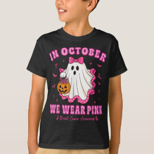 In October We Wear Pink Shirt Ghost Breast Cancer
