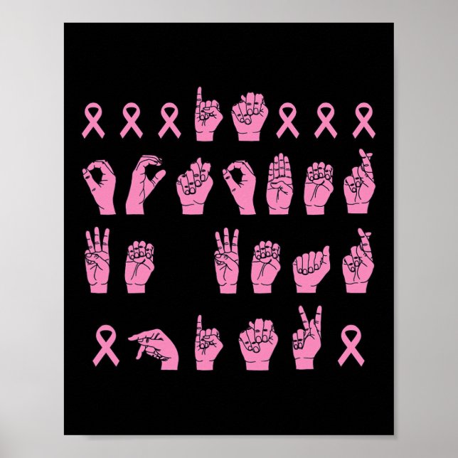 In October We Wear Pink Sign Language Breast Cance (Front)
