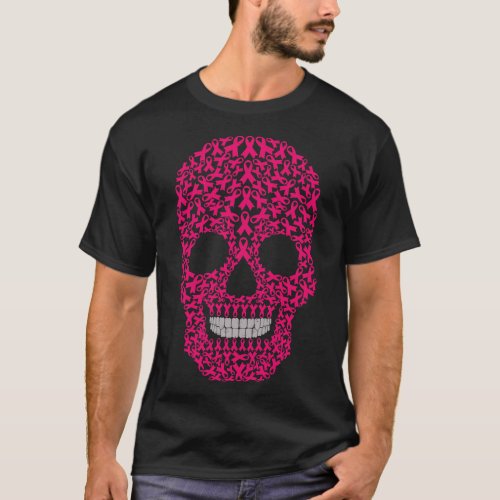 In October We Wear Pink Skull Breast Cancer Awaren T_Shirt
