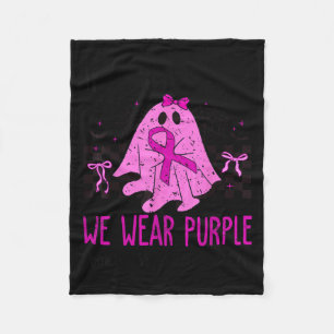 In October We Wear Purple Domestic Violence Ghost Fleece Blanket