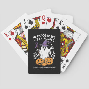 In October We Wear Purple Domestic Violence Ghost Poker Cards