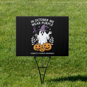 In October We Wear Purple Domestic Violence Ghost Sign