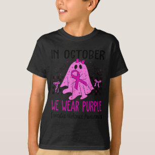 In October We Wear Purple Domestic Violence Ghost T-Shirt