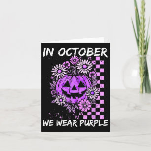 In October We Wear Purple Domestic Violence Vintag Card