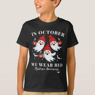 In October We Wear Red Dyslexia Awareness Hallowee T-Shirt