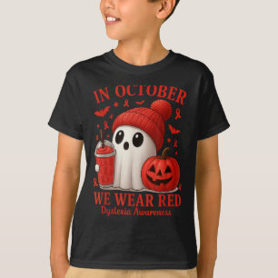 In October We Wear Red Dyslexia Awareness Hallowee T-Shirt
