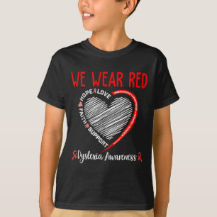 In October We Wear Red Dyslexia Awareness Month T-Shirt