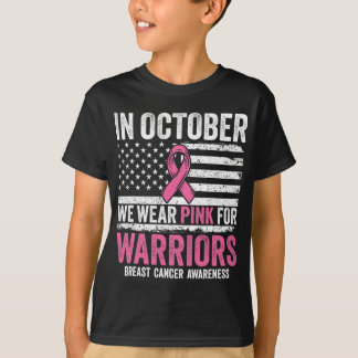 In October Wear Pink Support Warrior Breast Cancer T-Shirt