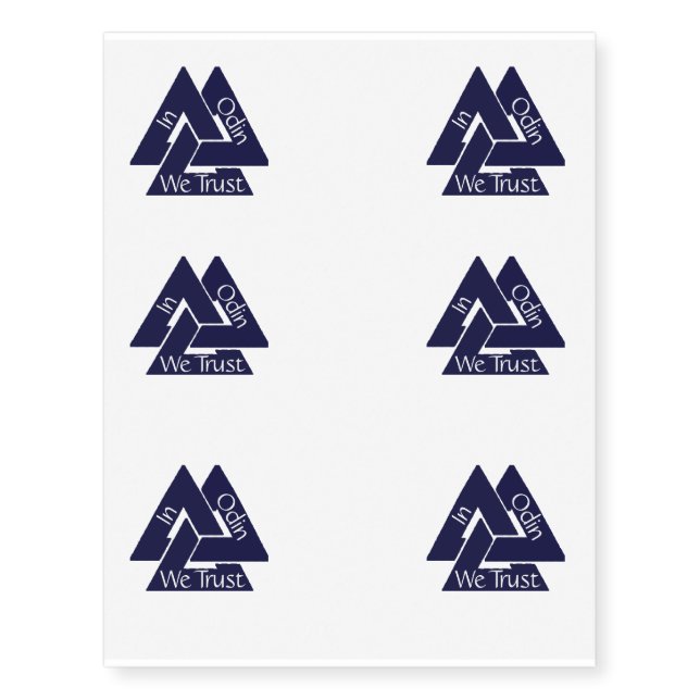 In Odin We Trust Valknut Temporary Tattoos (Front)