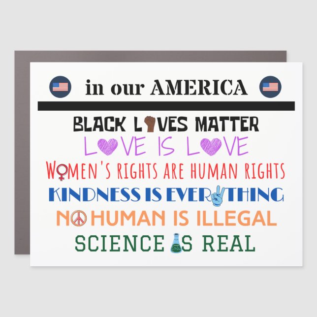 In our America we believe.... Car Magnet (Front)