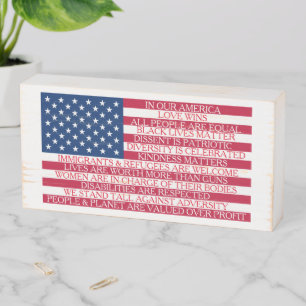 In Our America Wooden Box Sign