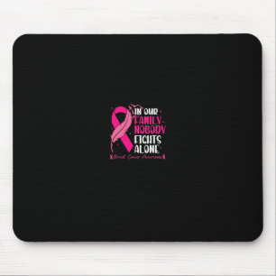 In Our Family Nobody Fights Alone - Breast Cancer Mouse Pad
