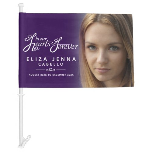 In our hearts forever funeral photo procession car flag