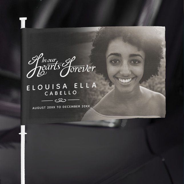 In our hearts forever funeral photo procession car flag (Creator Uploaded)
